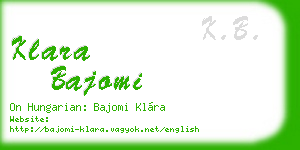 klara bajomi business card